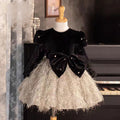 Black Velvet Princess Girl Dress for Birthday Pageant J724