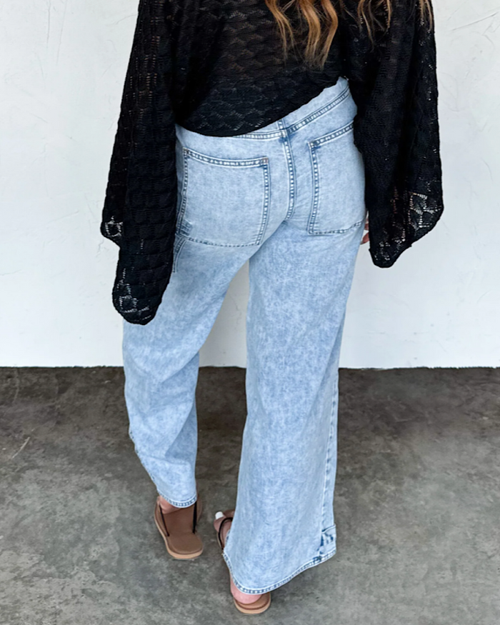 Blakeley Say Yes Tie Waist Wide Leg Jeans FINAL SALE Blakeley