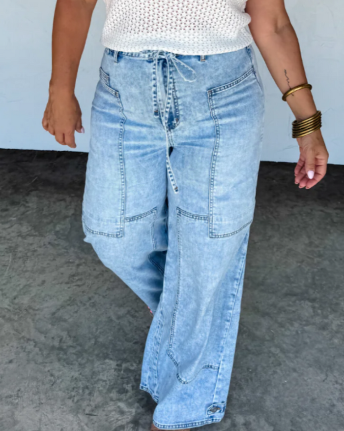 Blakeley Say Yes Tie Waist Wide Leg Jeans FINAL SALE Blakeley