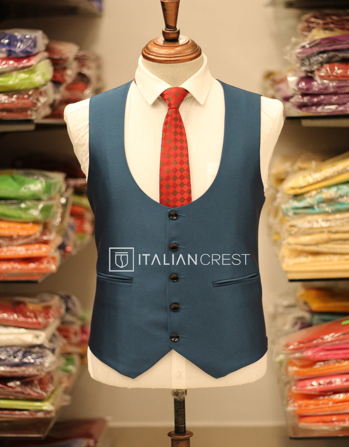 Blue 3-Piece Notch Lapel Suit