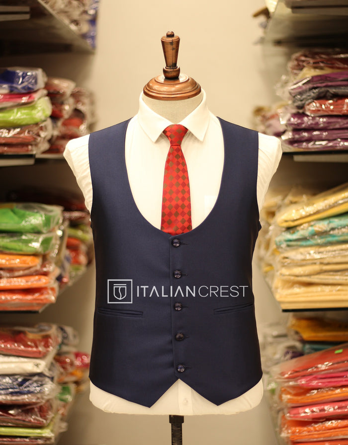 Blue 3-Piece Notch Lapel Suit