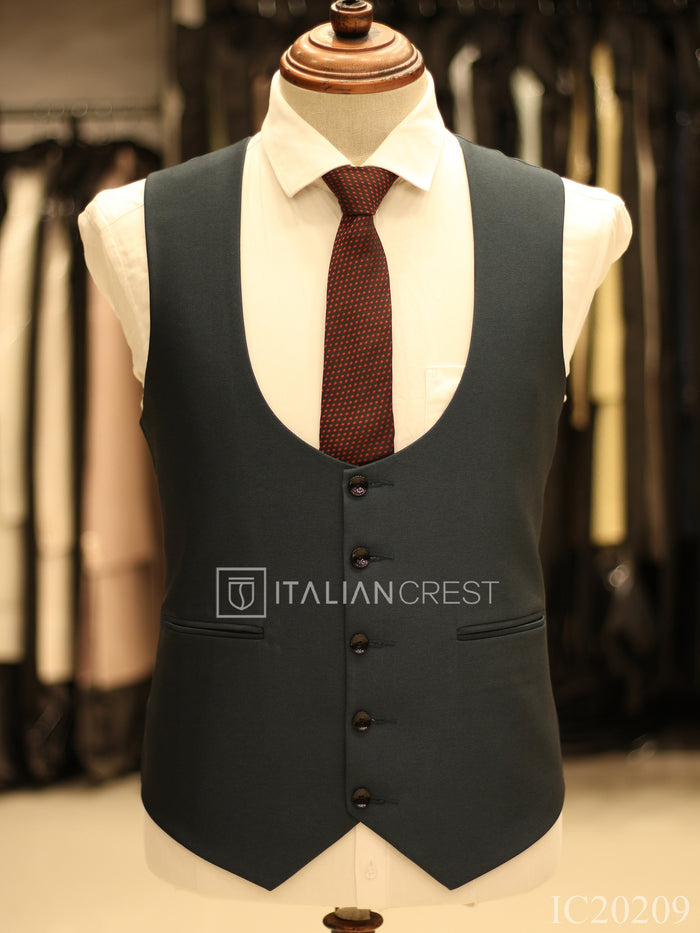 Blue 3-Piece Notch Lapel Suit