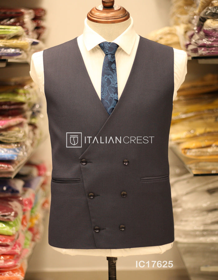 Blue 3-Piece Peak Lapel Suit