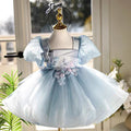 Blue Girl Dress Wedding Birthday Party Holiday Celebration J761