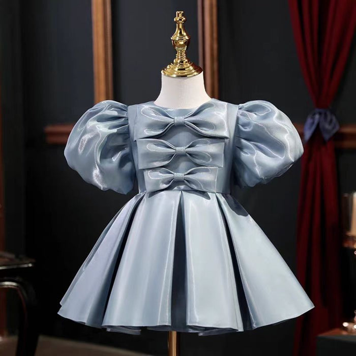 Blue Pink Girl Dress Kids 1st Toddler Birthday Party Holiday J741