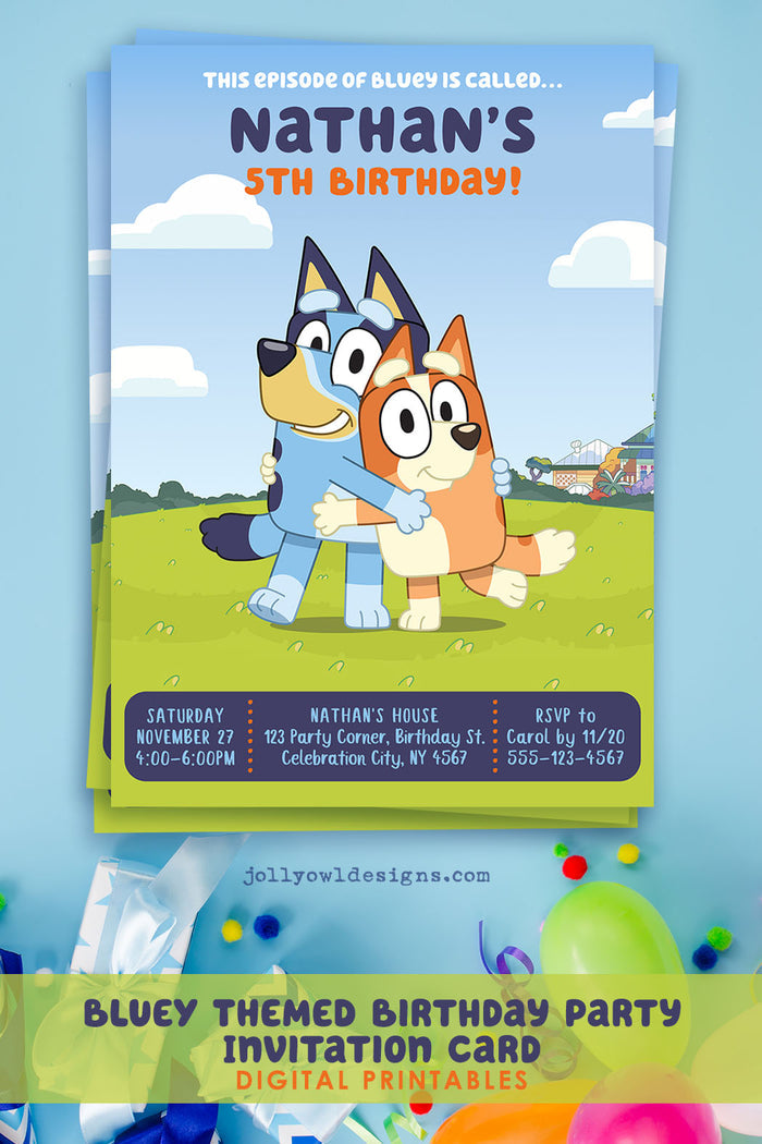 BLUEY Themed Birthday Party Printable Invitation