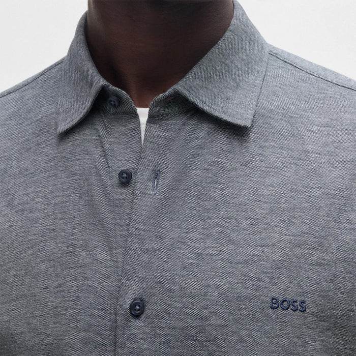 Boss - Mysoft_2 Slim Fit Shirt in Navy Melange - Nigel Clare