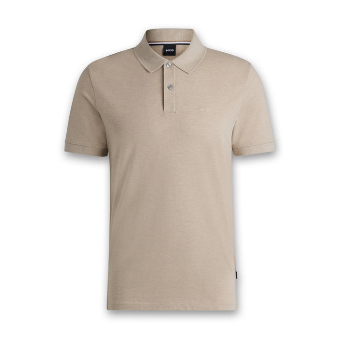 Boss - Pallas Reg Fit Polo in Beige - Nigel Clare