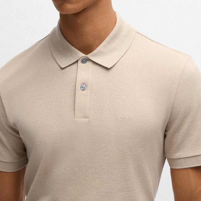 Boss - Pallas Reg Fit Polo in Beige - Nigel Clare