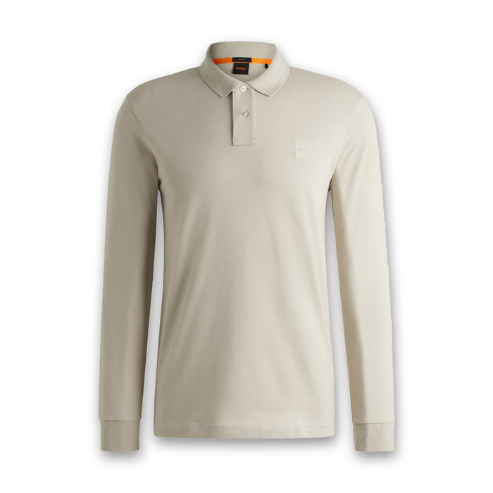 Boss - Passerby Slim Fit LS Polo in Natural - Nigel Clare