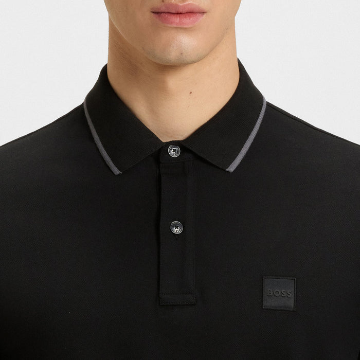 Boss - Passertip Slim Fit Polo in Black - Nigel Clare