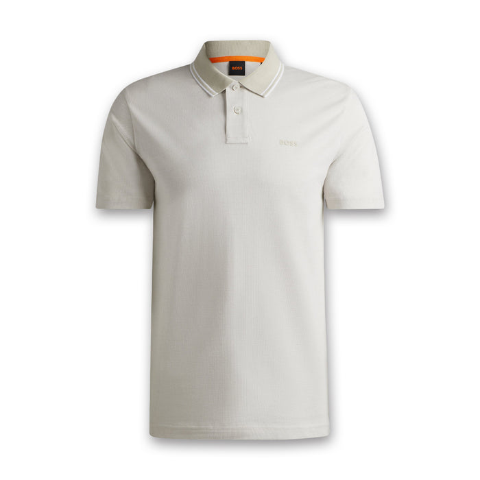 Boss - PeoxfordNew Relaxed Fit Polo in Natural - Nigel Clare