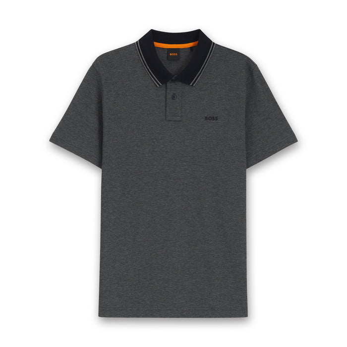 Boss - PeoxfordNew Relaxed Fit Polo in Navy Marl - Nigel Clare