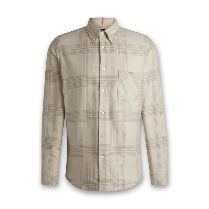 Boss - Rickert_M  Reg Fit Check Shirt in Beige - Nigel Clare