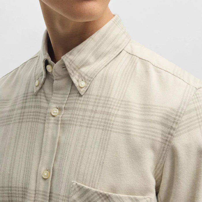 Boss - Rickert_M  Reg Fit Check Shirt in Beige - Nigel Clare