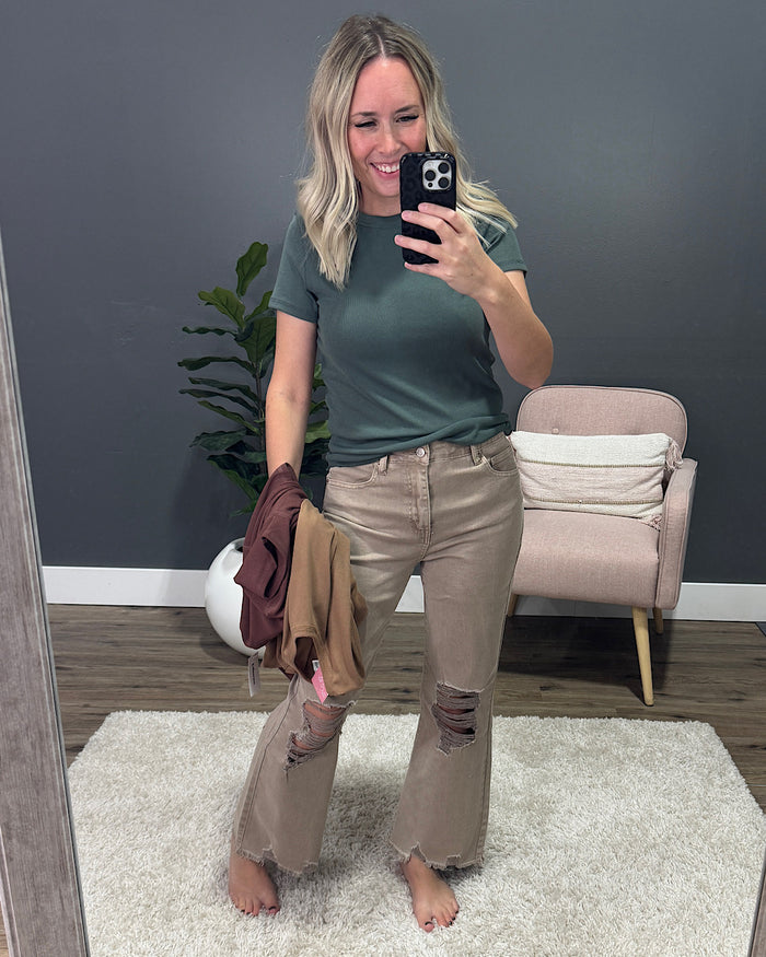 Brenley Ribbed Knit Top - Camel Wishlist