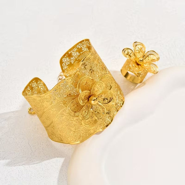 Bridal Dress Hollow Flower Bracelet