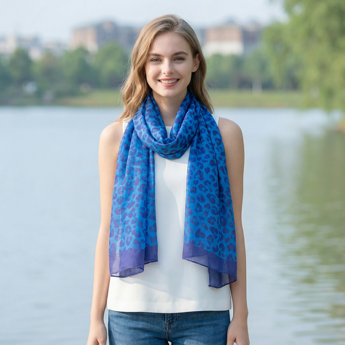 Bright Blue Animal Print (50x180cm) - Exclusive Design
