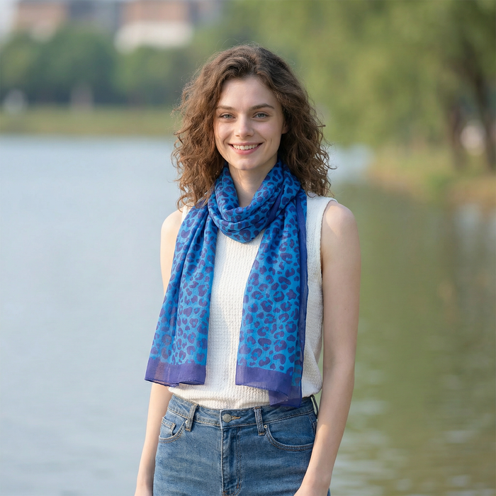Bright Blue Animal Print (50x180cm) - Exclusive Design