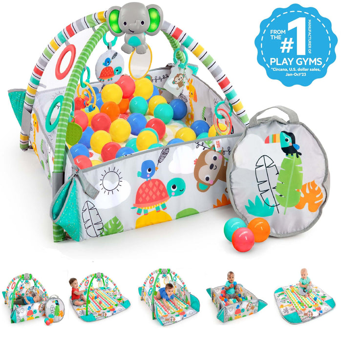 Your Way Ball Play 5-in-1 activity gym and tropical ball pit with toys and 40 colorful balls