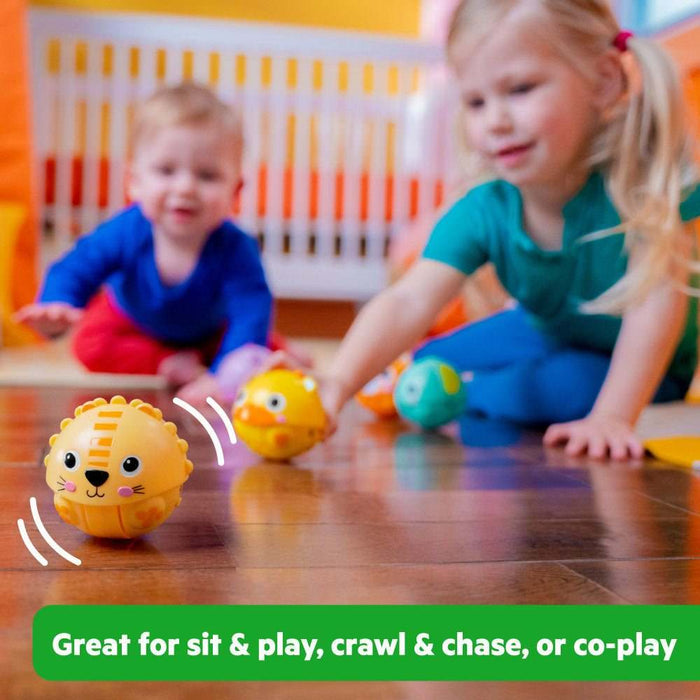 Bright Starts Giggables Roll & Chase Pals, Animal Characters - 6 Pack