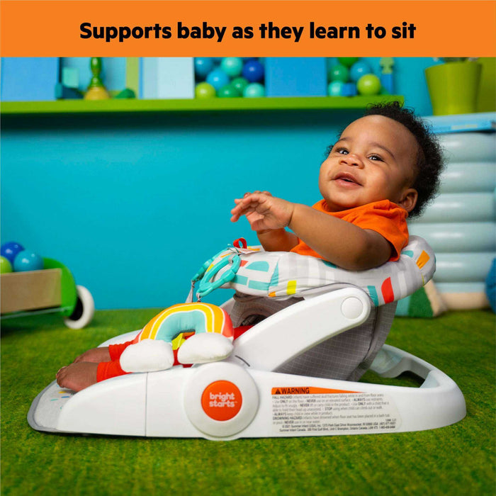 Bright Starts Learn-to-Sit 2-position floor seat with padded support and toys for babies 4-12 months