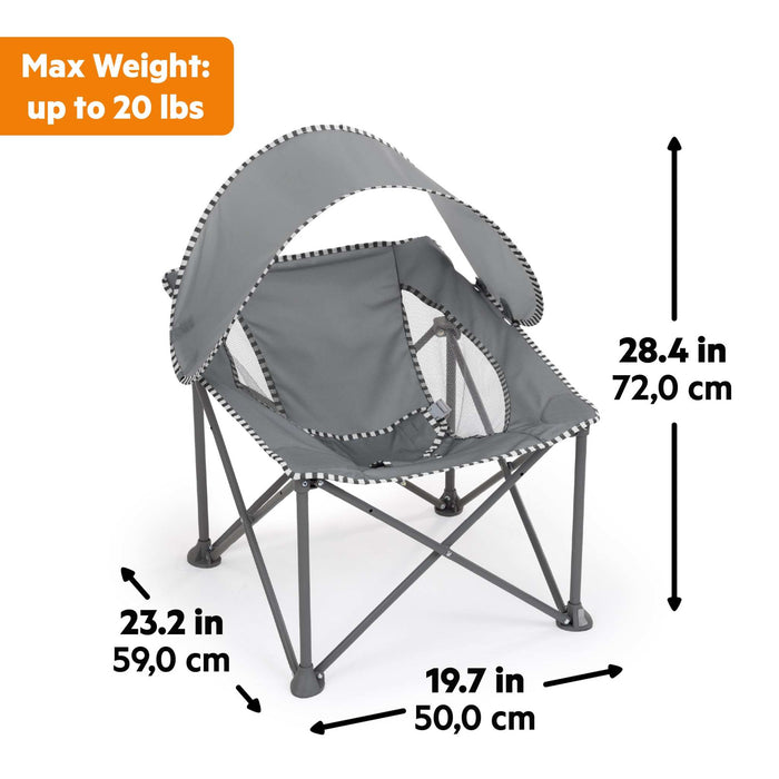 Bright Starts Pop 'N Chill Travel Seat, Grey