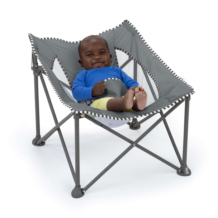 Bright Starts Pop 'N Chill Travel Seat, Grey