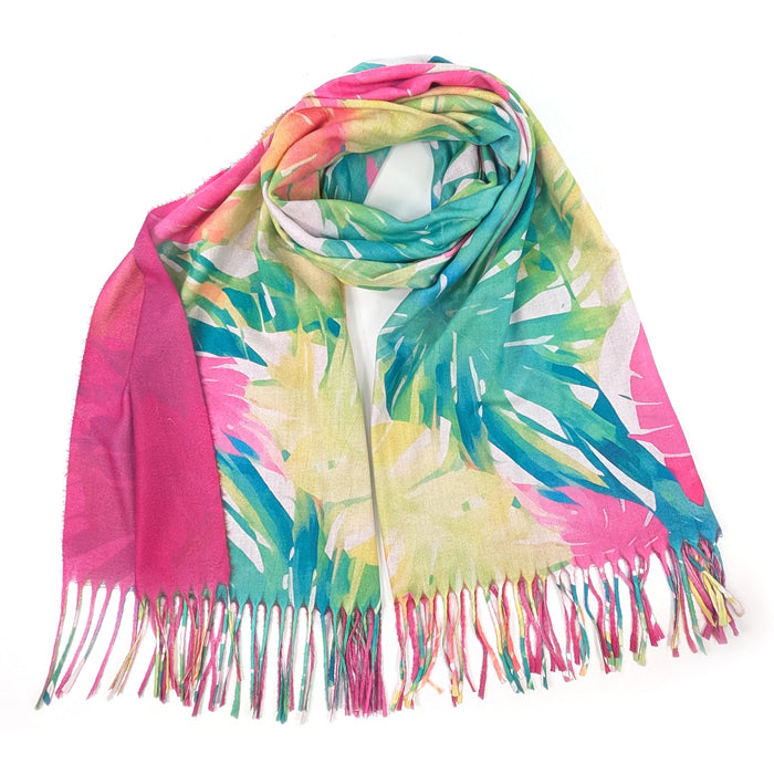 Bright Tropical Flowers Pashmina (70x180cm) - Exclusive Design