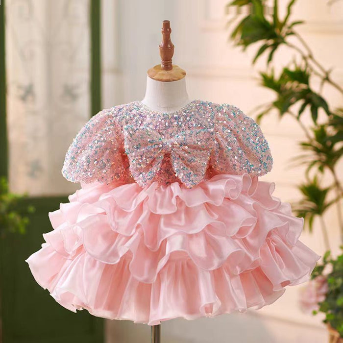 Burgundy Girl Dress Bowed Birthday Party Holiday Gown J453
