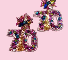 Camel Threads Beaded Birthday Year Earrings