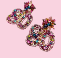 Camel Threads Beaded Birthday Year Earrings