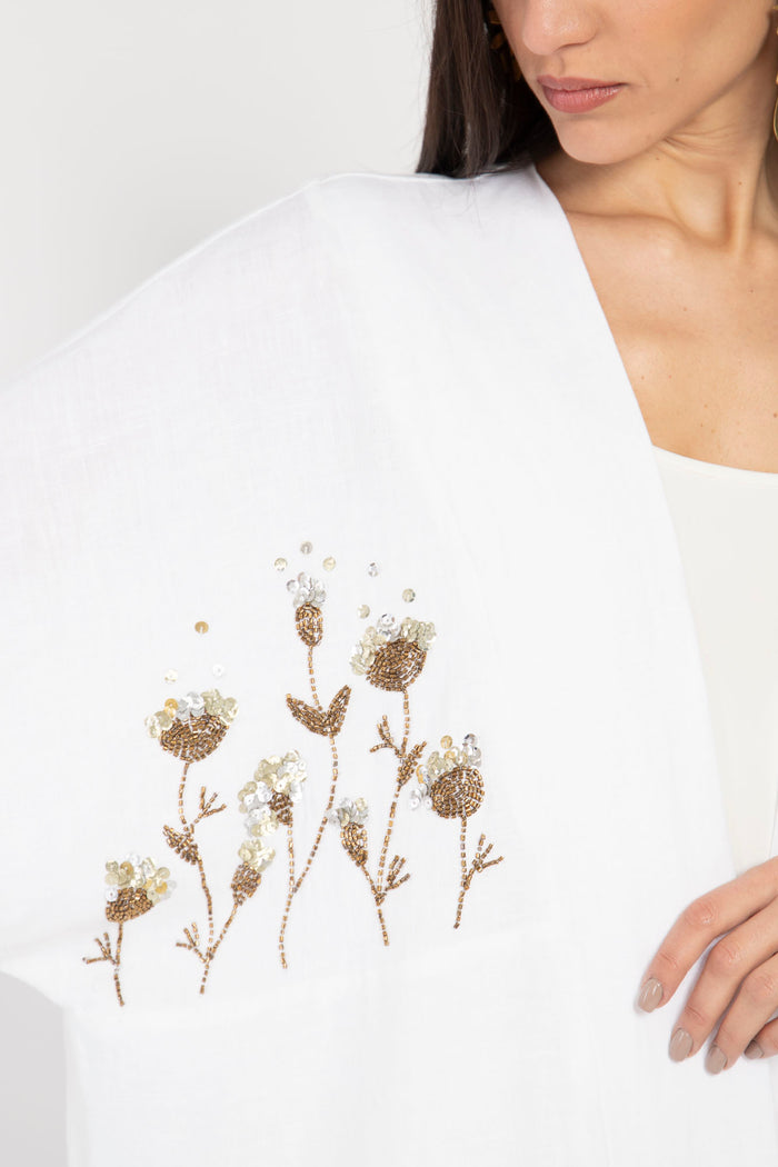 Carthage Hand Embroidered White Abaya