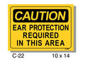 CAUTION SIGN, EYE PROTECTION REQUIRED IN THIS AREA