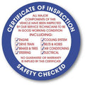 Certificate of Inspection Sticker