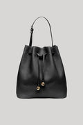 Charm Bucket - Black Calf Leather