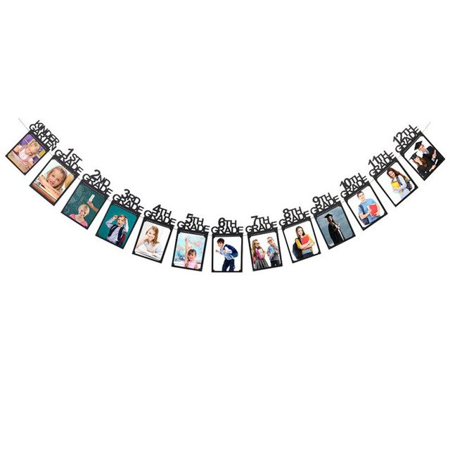 Child Graduation Party Photo Frame Bunting Black