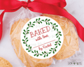 Baked with Love Christmas Baking Labels, Winter Wreath with Berries - Scrap Bits