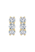 Chunky 3 Stone Hoops - Lab Diamonds & 14k Yellow Gold
