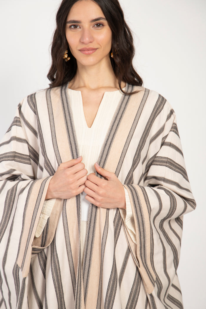 Classic Cotton Striped Abaya