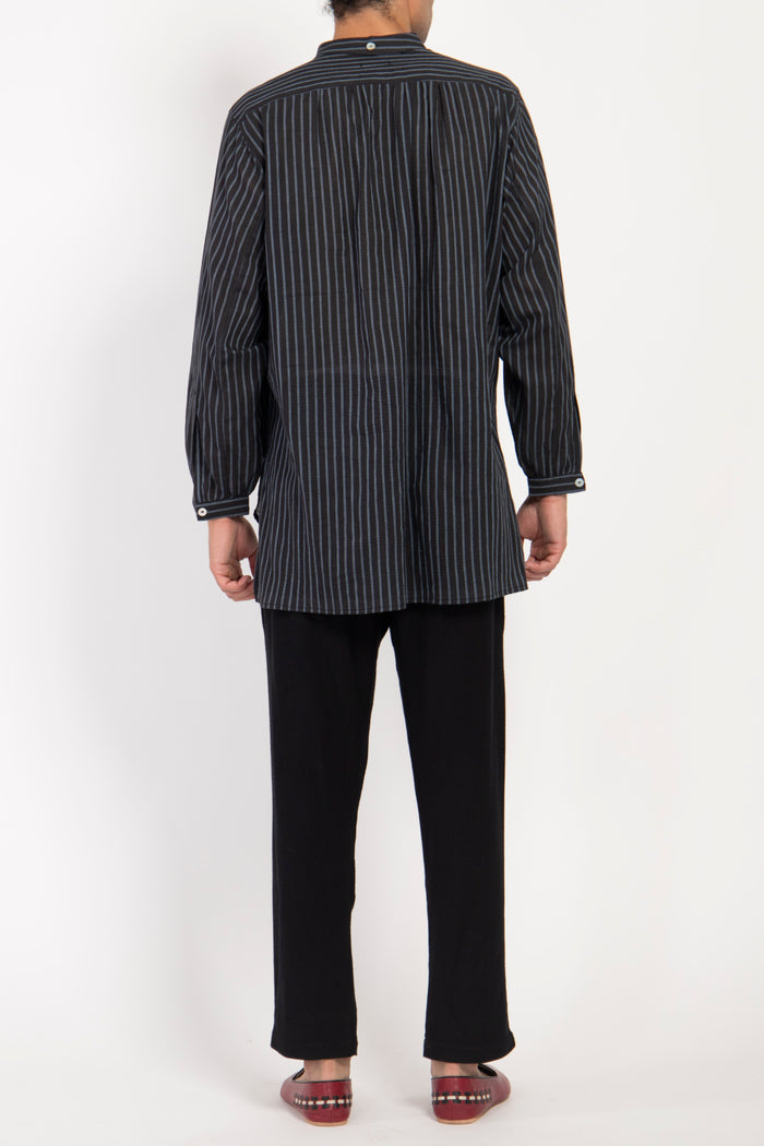Cloche Cotton Striped Black Shirt