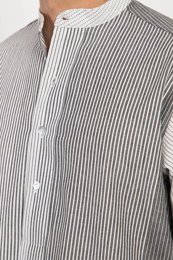 Cloche Handloom Cotton Grey Shirt