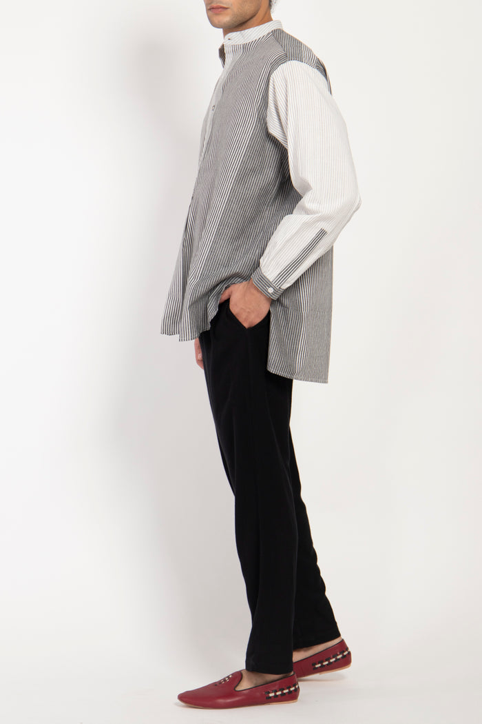Cloche Handloom Cotton Grey Shirt