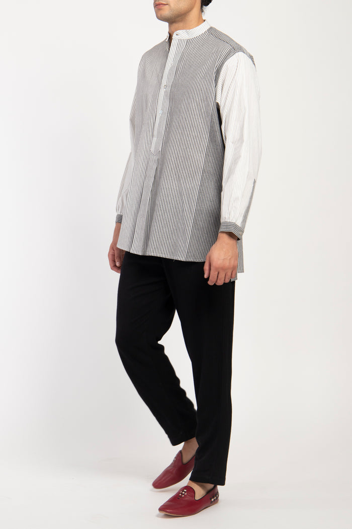 Cloche Handloom Cotton Grey Shirt