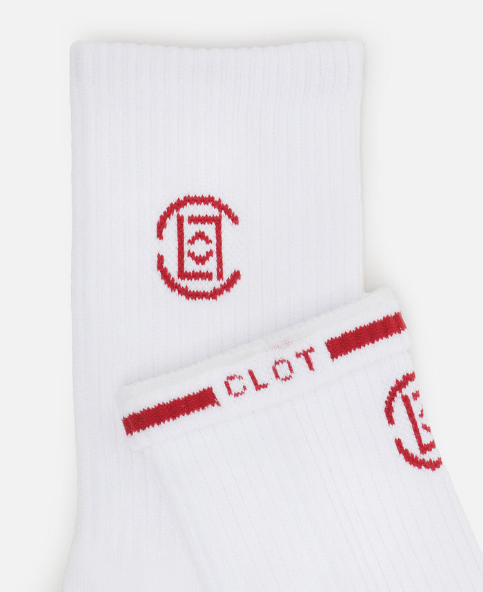 CLOT Jacquard Logo Socks (White)