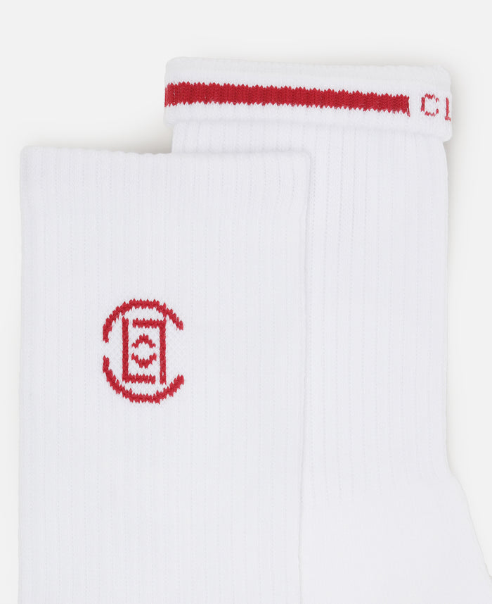 CLOT Jacquard Logo Socks (White)