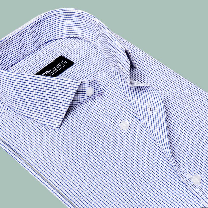 COBALT BLUE GRID SHIRT
