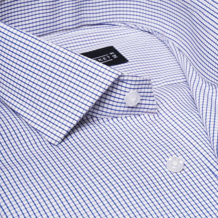 COBALT BLUE GRID SHIRT