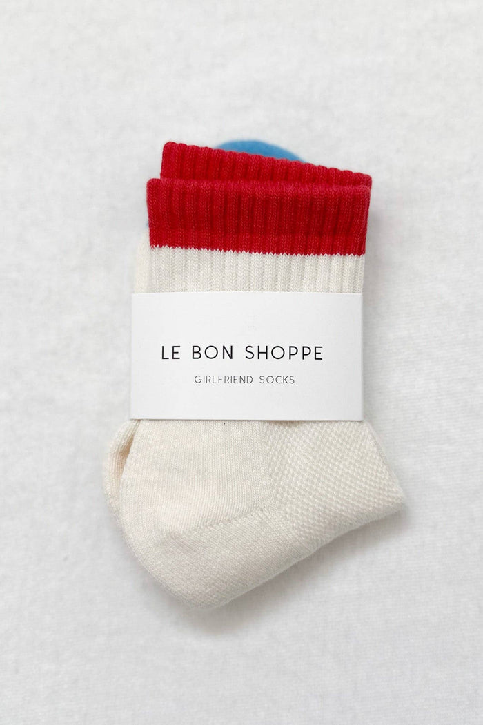 Color Block Girlfriend Socks - Grey Pink