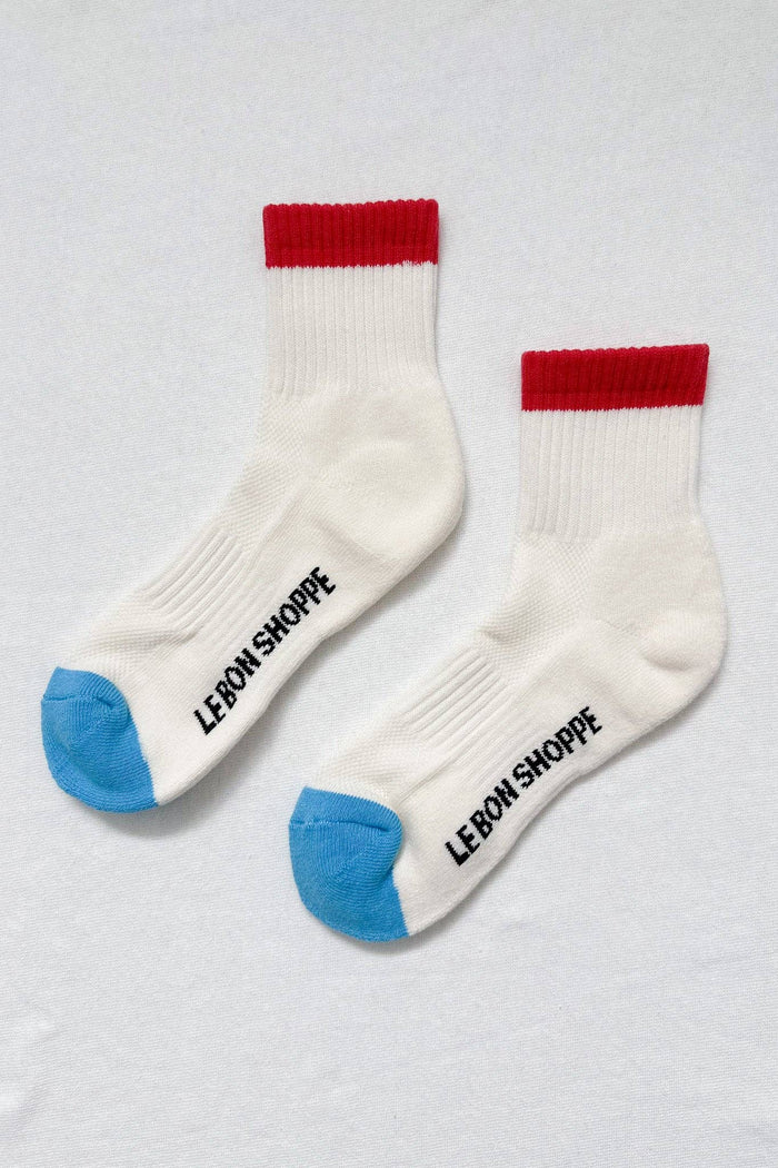 Color Block Girlfriend Socks - Grey Pink